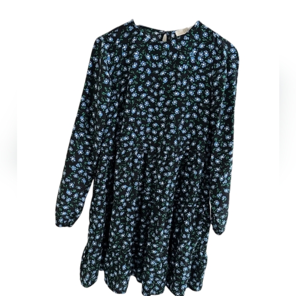 Loft Floral Print Long Sleeve Dress Sz S - Picture 2 of 5